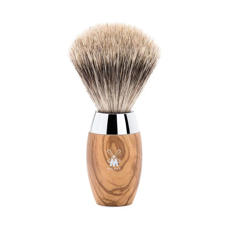 MÜHLE KOSMO Shaving Brush, Fine Badger, Olive Wood