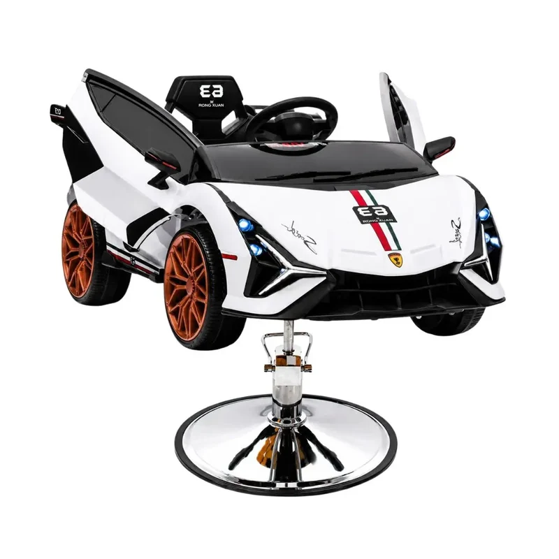 Kids Barber Chair Sports Car White