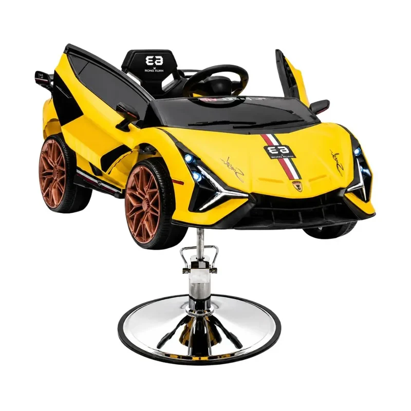Kids Barber Chair Sports Car Yellow