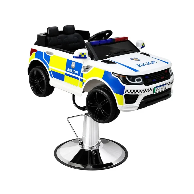 Kids Barber Chair Police Car White