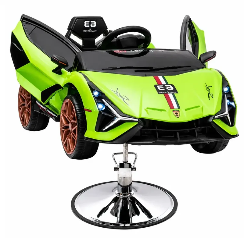 Kids Barber Chair Sports Car Green