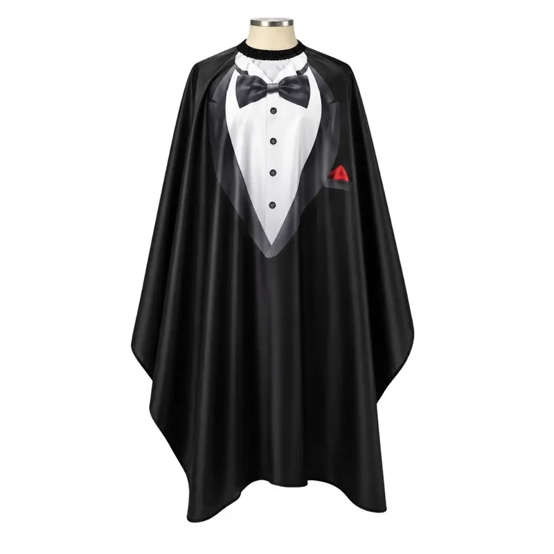 Barber Cape Tuxedo Design Black