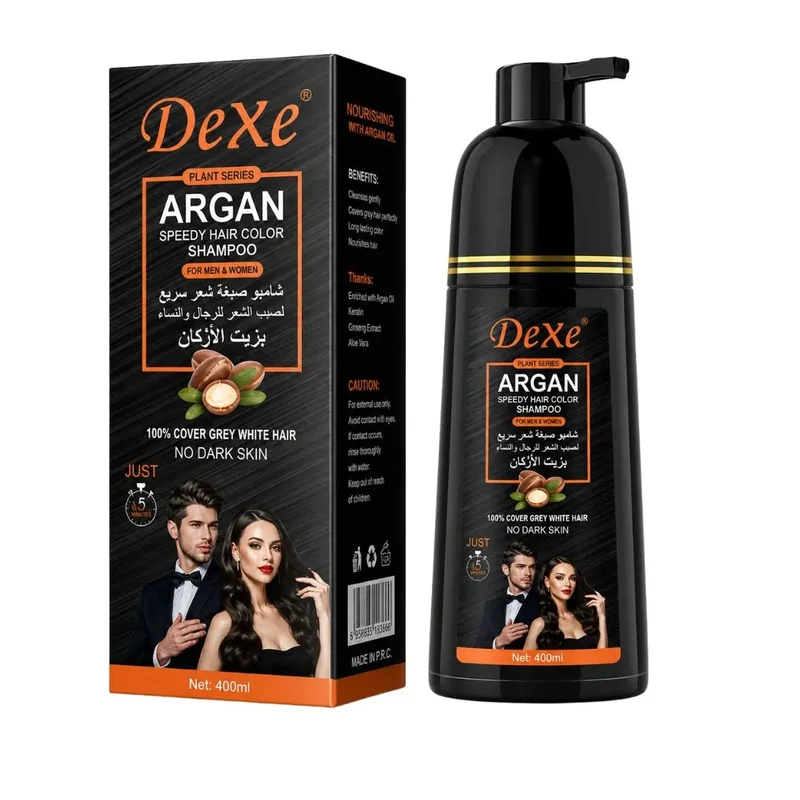 Dexe Argan Hair Color Shampoo 400 ml – Svart