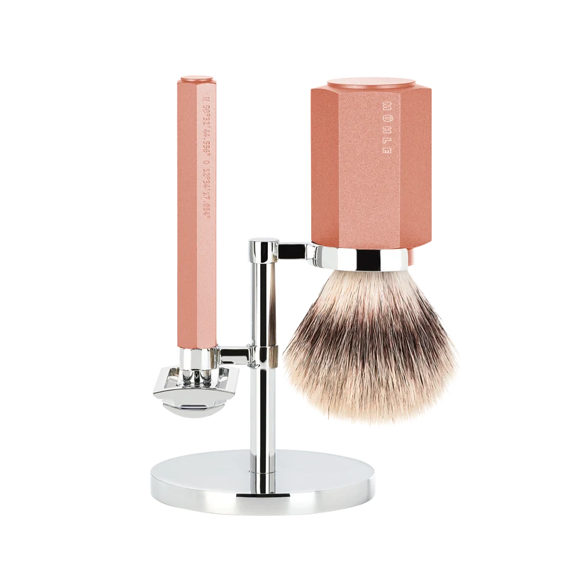MÜHLE HEXAGON 3 Pc. Shaving Set, Silvertip Fibre® Brush & Safety Razor, Sunrise