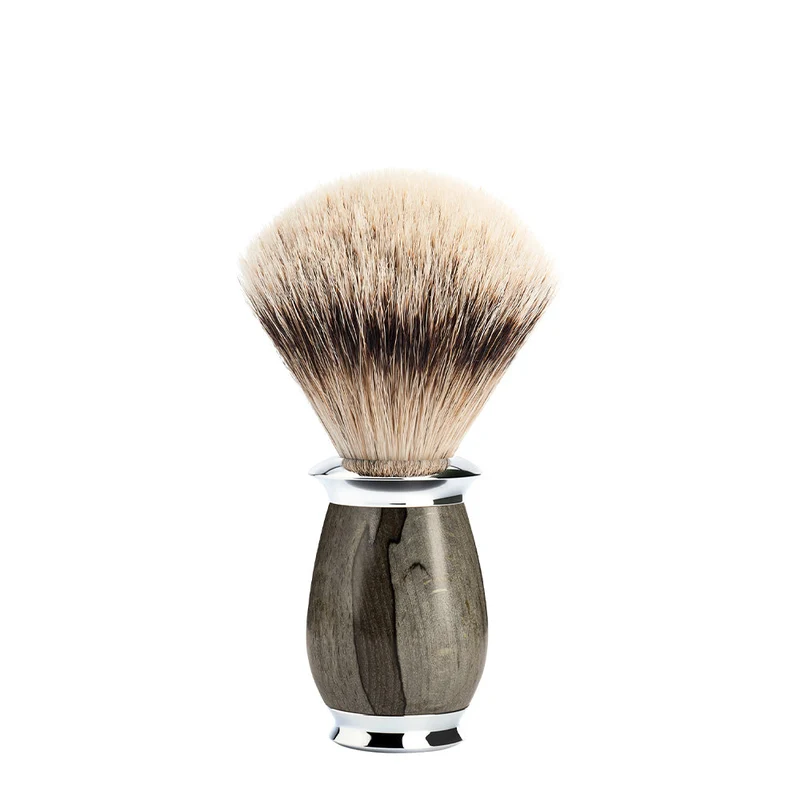 MÜHLE PURIST Shaving Brush, Silvertip Badger, Grained Beech