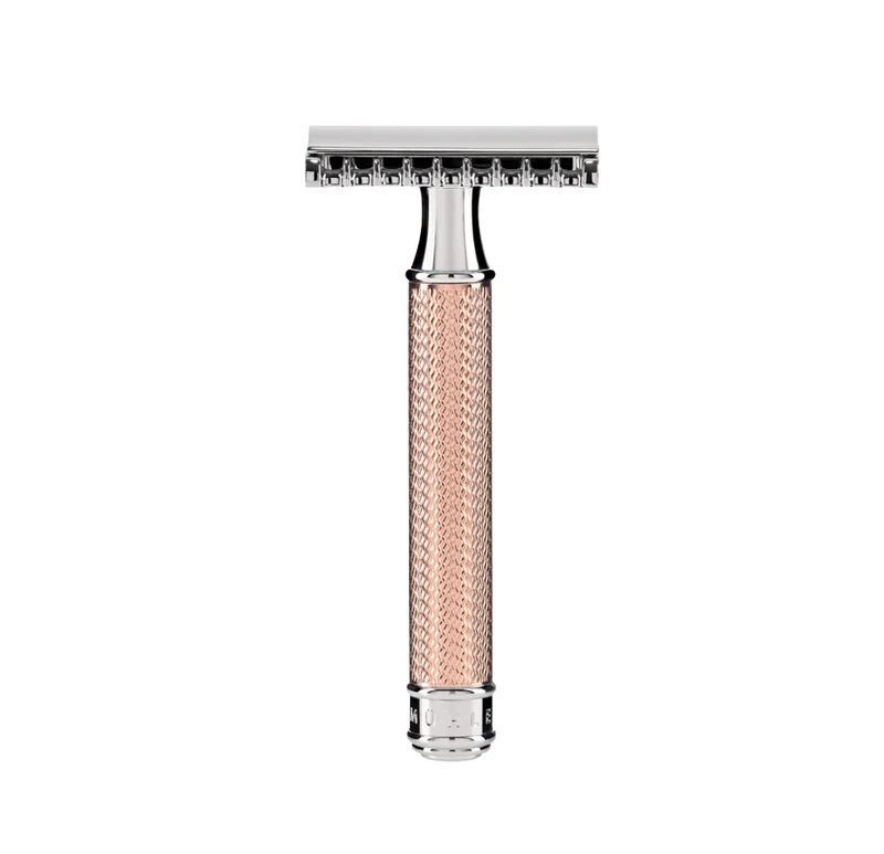 MÜHLE TRADITIONAL Safety Razor, Rose Gold-Plated Metal, Open Comb