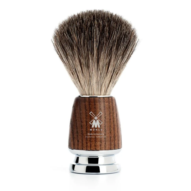MÜHLE RYTMO Shaving Brush, Pure Badger, Steamed Ash