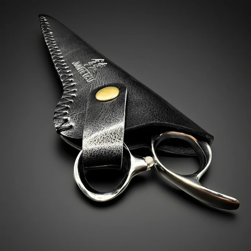 Juntetsu Single Scissor Protector - Klassiskt svart läder