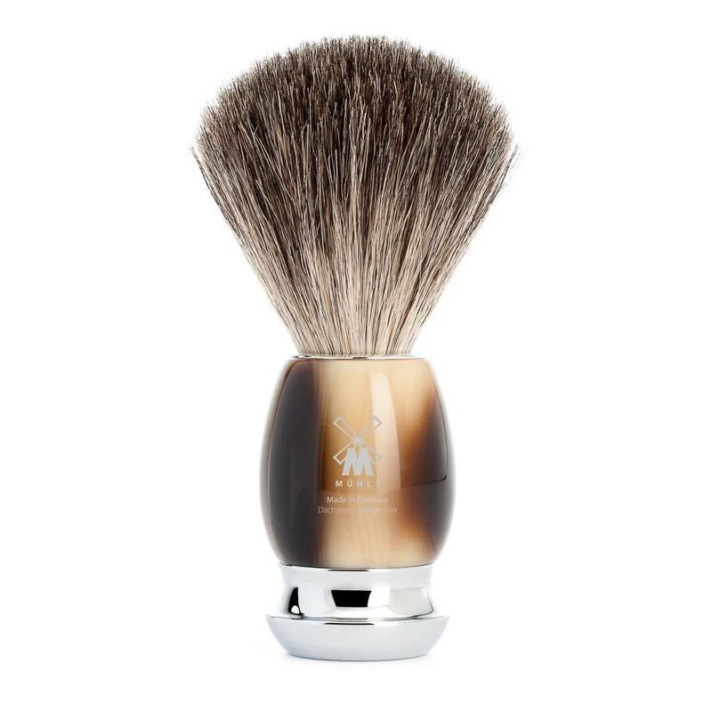 MÜHLE VIVO Shaving Brush, Pure Badger, Horn Brown