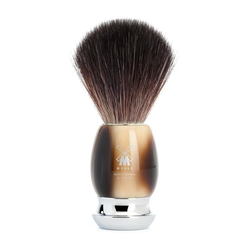MÜHLE VIVO Shaving Brush, Black Fibre, Horn Brown