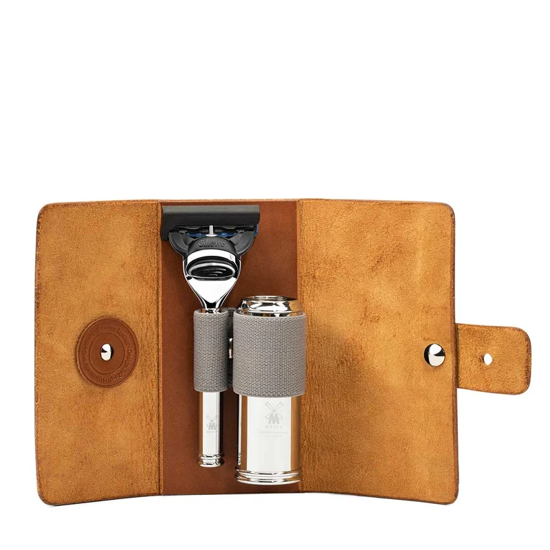 MÜHLE TRAVEL 2 Pc. Shaving Set, Silvertip Fibre® Travel Brush & Gillette® Fusion™ Razor