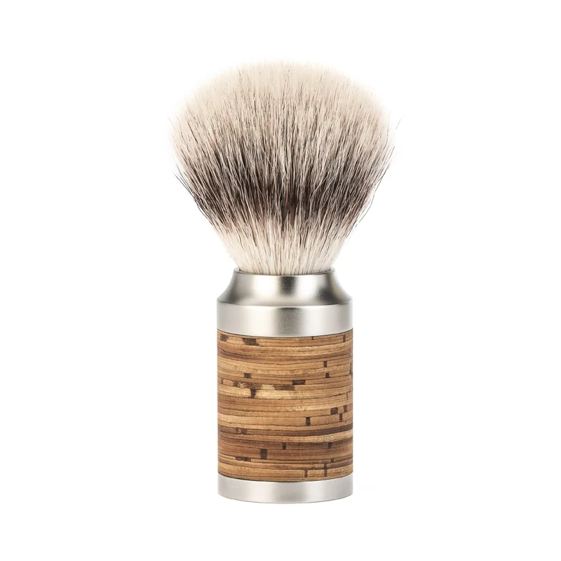 MÜHLE ROCCA Shaving Brush, Silvertip Fibre®, Stainless Steel, Birch Bark