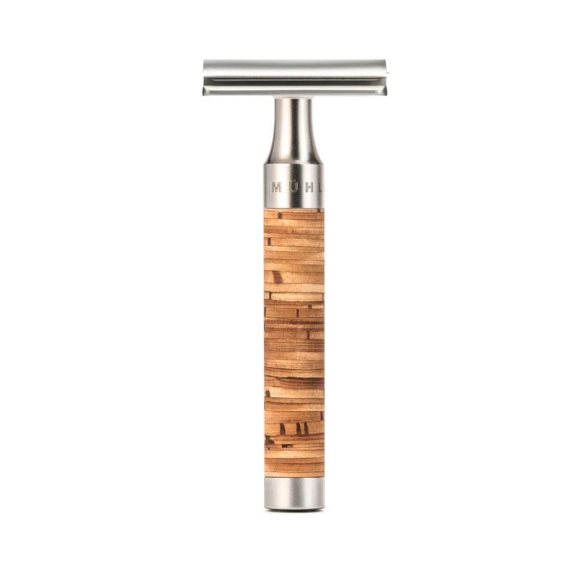 MÜHLE ROCCA Safety Razor, Stainless Steel, Birch Bark