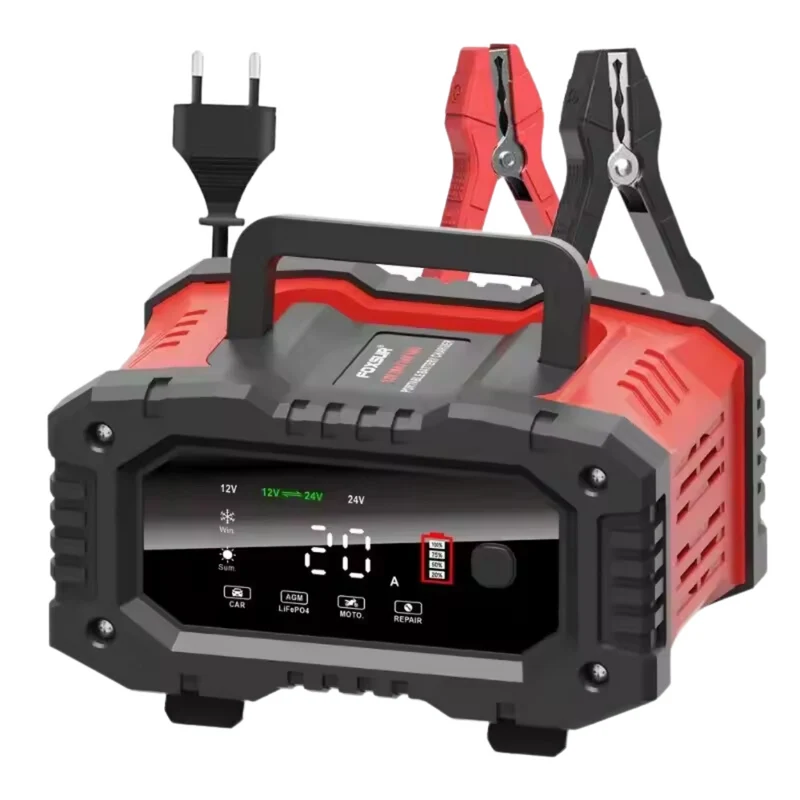 Effektiv 12V og 24V Bilbatterioplader til Hurtig Genopladning