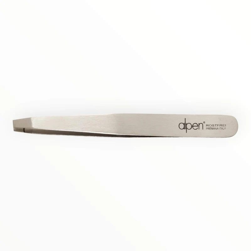 Pincett, platt, rostfritt stål, 10 cm.