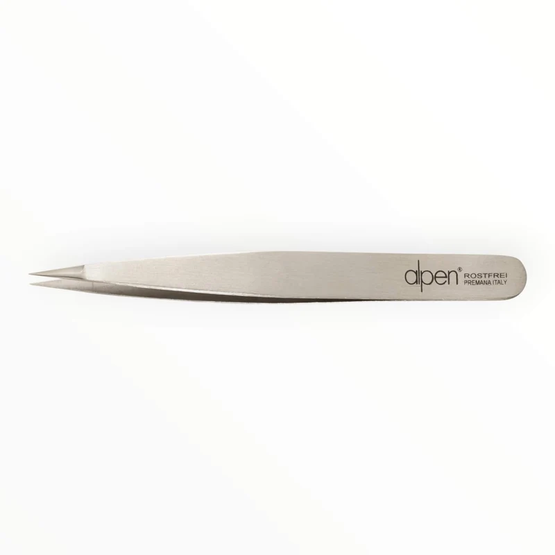 Pincett, spets, rostfritt stål, 10 cm.