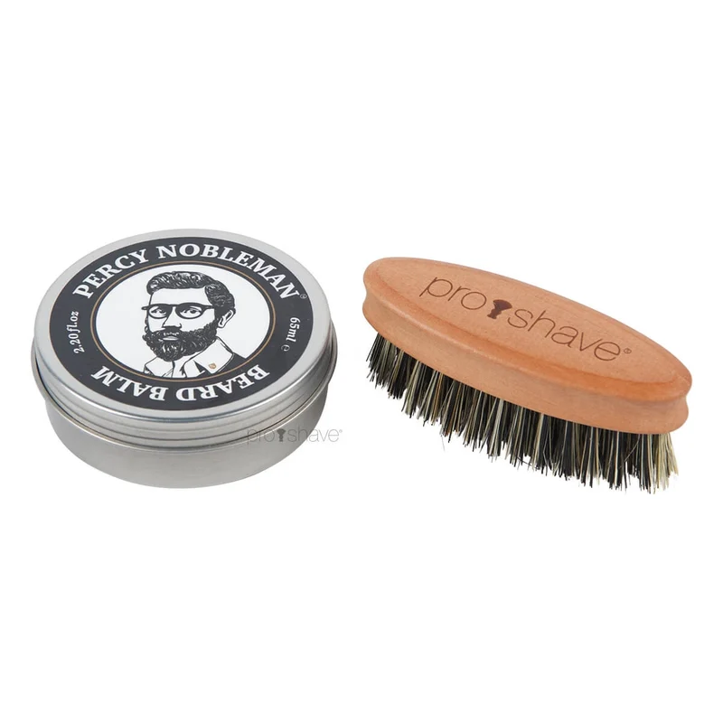Skäggset med Skäggborste (fiber) och Percy Nobleman Beard Balm