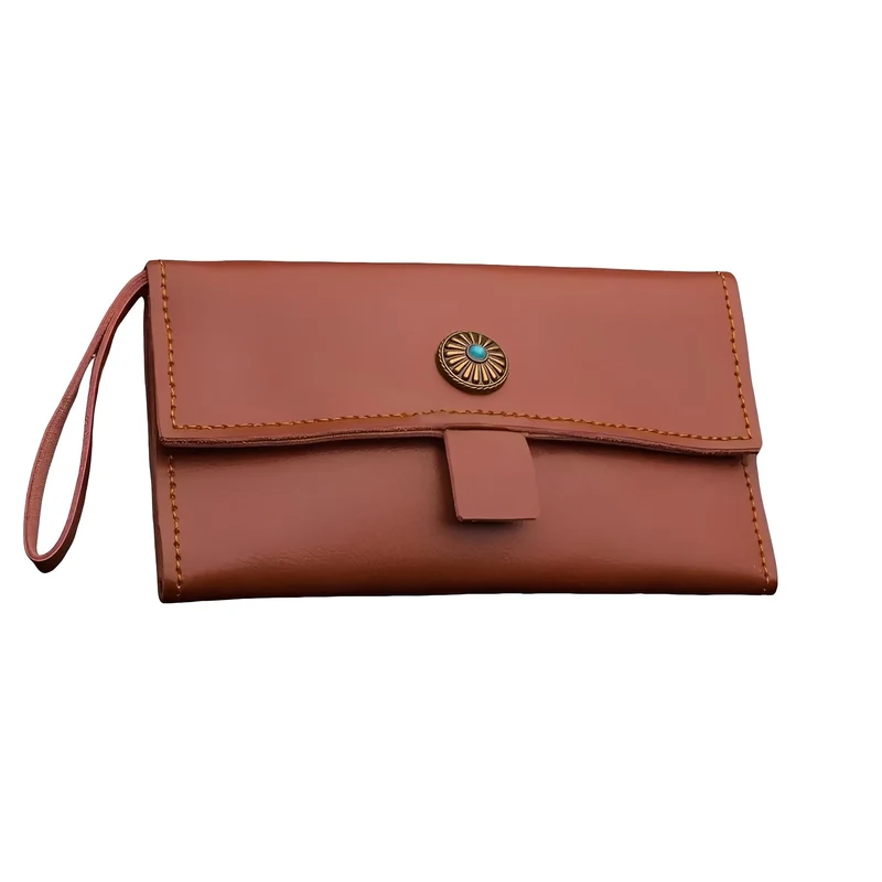 Boho Brown Lädersaxplånbok - 5-ficks Artisan-fodral
