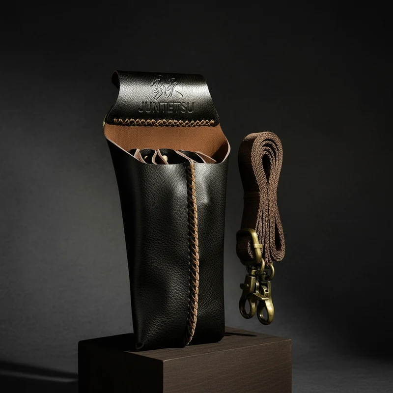 Juntetsu Dusk Brown läderhölster - 4 saxfickor