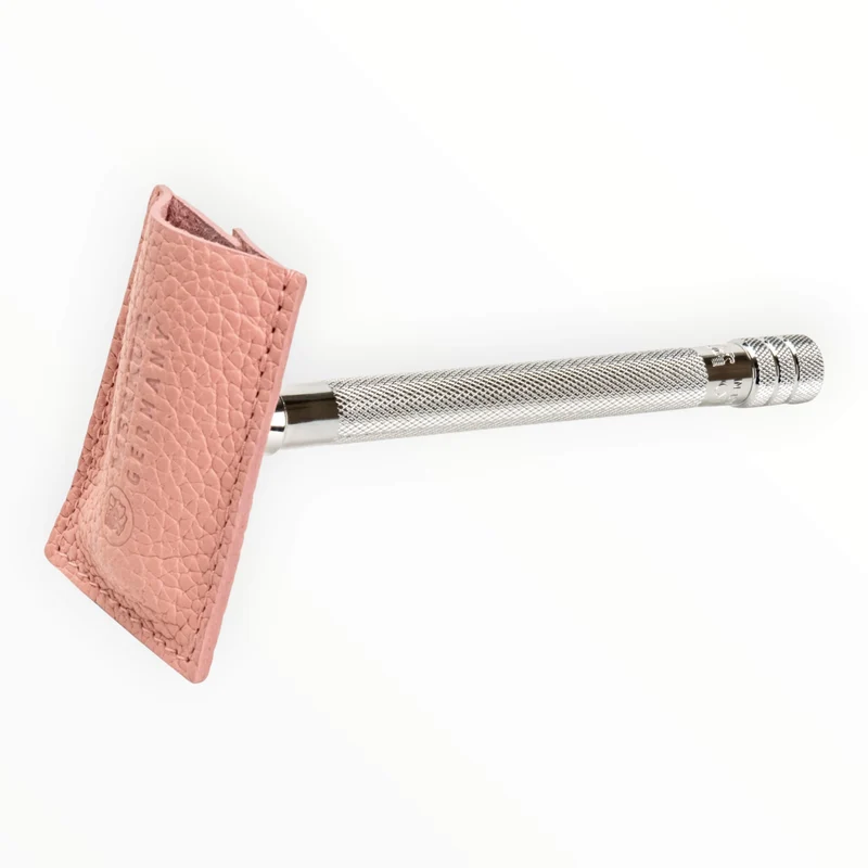 Bladskydd, rosa läder