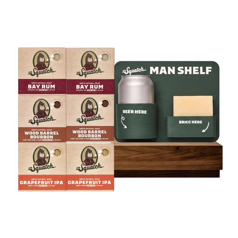 6-Pack Bar Soap + FREE Man Shelf