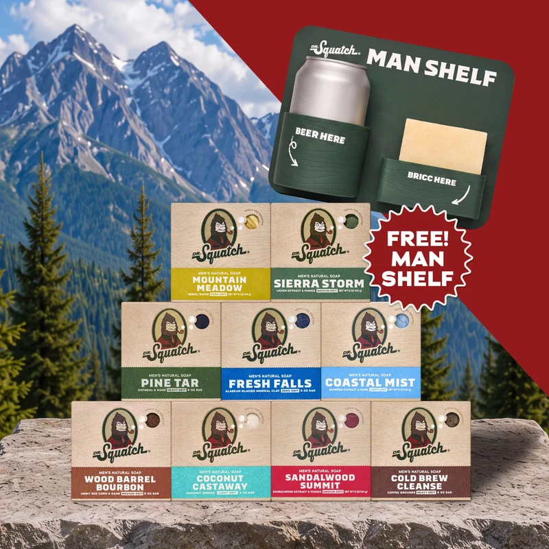 9-Pack Bar Soap + FREE Man Shelf