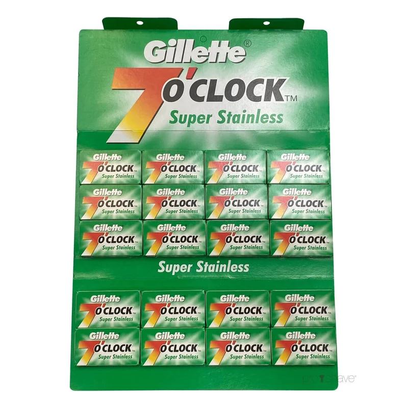 7 O'Clock Super Stainless Rakblad, Grön, 1 bar, 20x5 st (100 st)