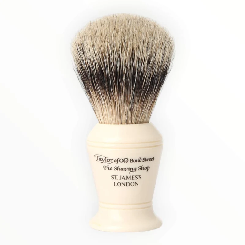 Rakborste, Super Badger, 9 cm, 17 mm. knopp, Elfenben
