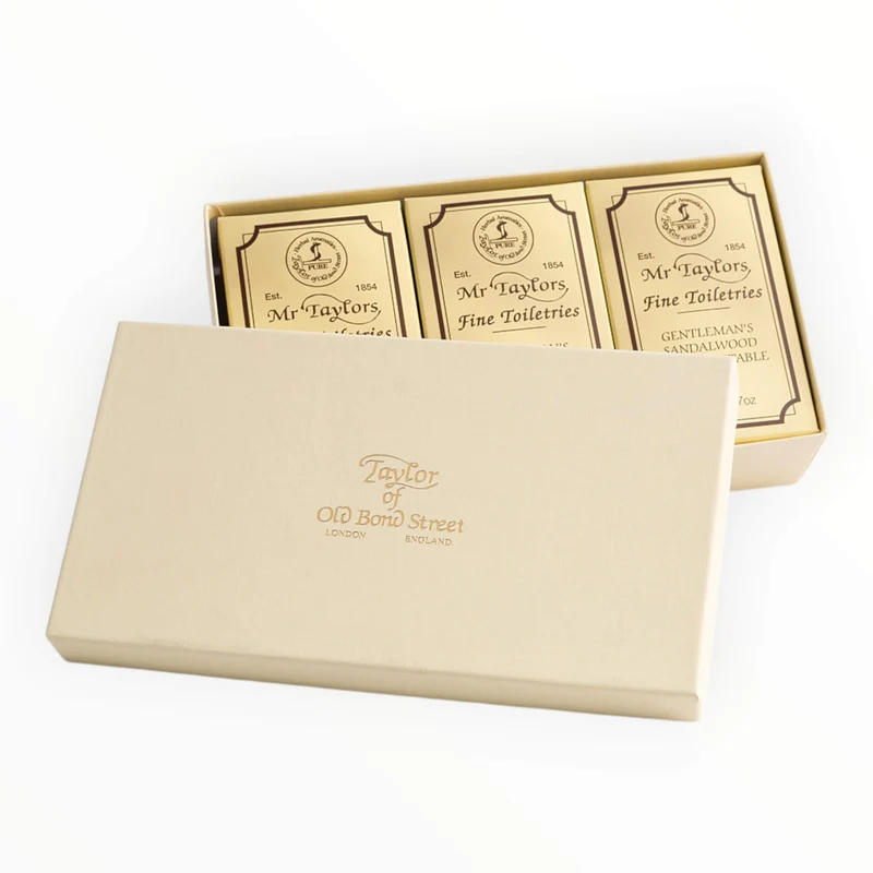 Presentförpackning med badtvålar, Sandalwood, 3 st.