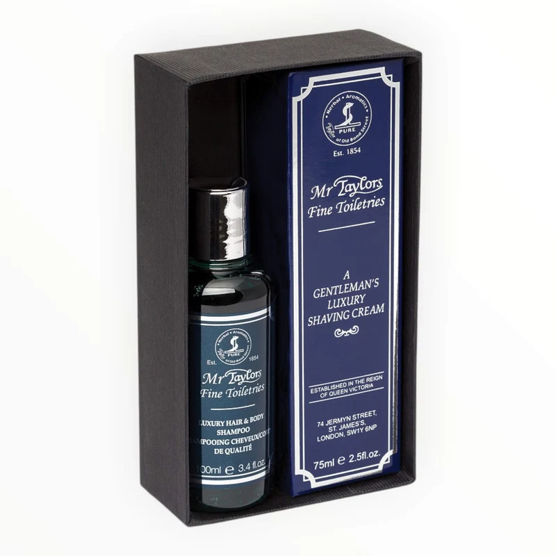Presentförpackning med Rakkräm och Hair & Body Shampoo, Mr. Taylor
