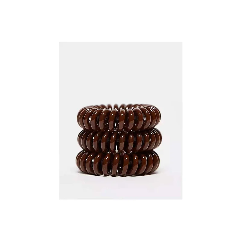 Original Hair Spiral Hair Ties Pretzel Brown 3pc