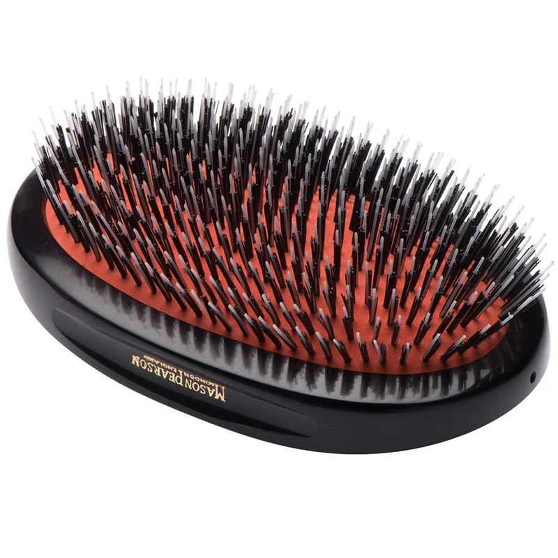 BN1MD Large Military Popular Bristle & Nylon Hairbrush – Dark Ruby