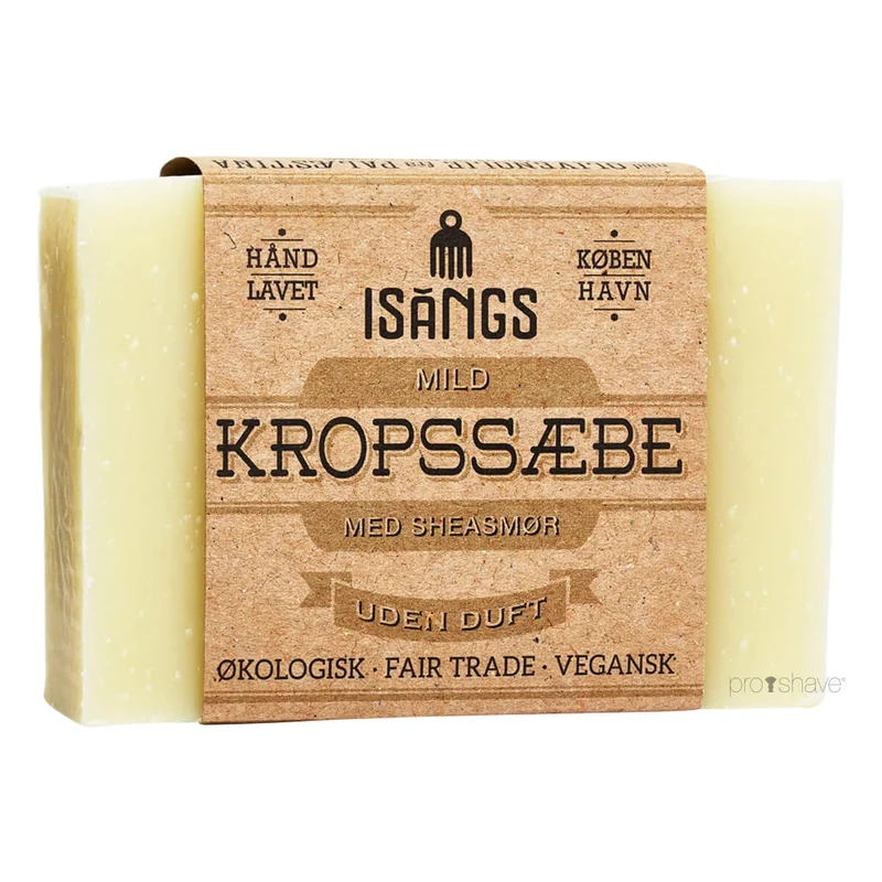 Mild kroppstvål med sheasmör, oparfymerad, 90 gr.