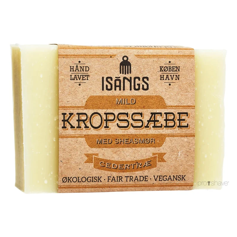 Mild kroppstvål med sheasmör, cederträ, 90 gr.