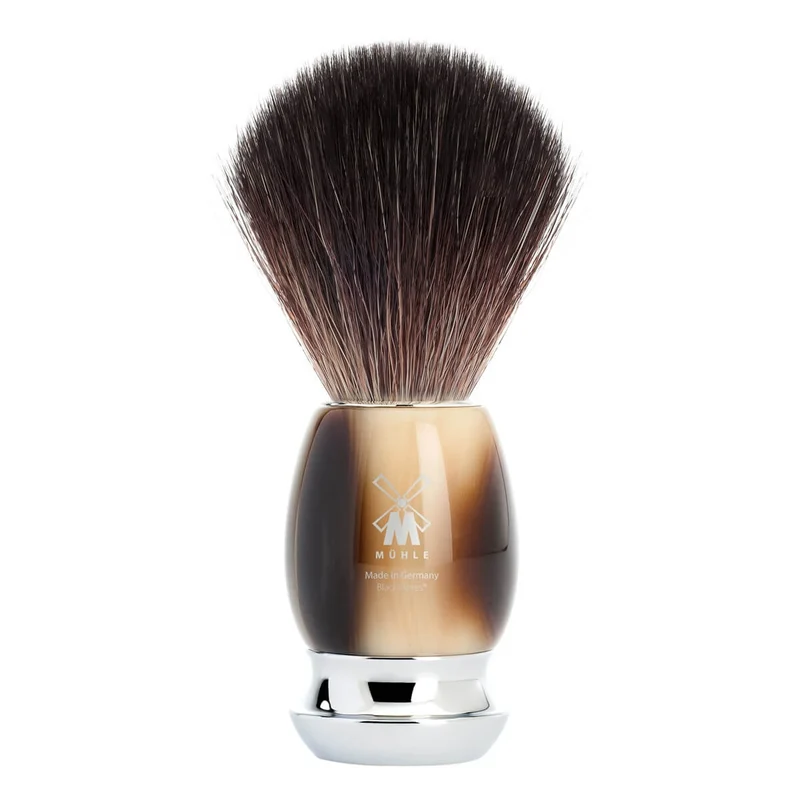 Rakborste i svart fiber, 21 mm, Vivo, brunt horn
