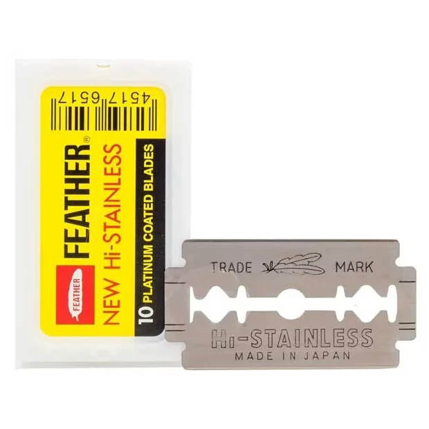 Feather Hi Stainless Double Edge Razor Blades 10-pack