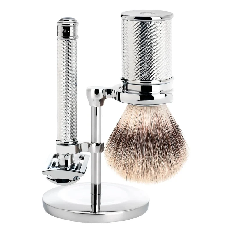 Rakset med Säkerhetshyvel, Rakborste och hållare, Traditional, Chrome