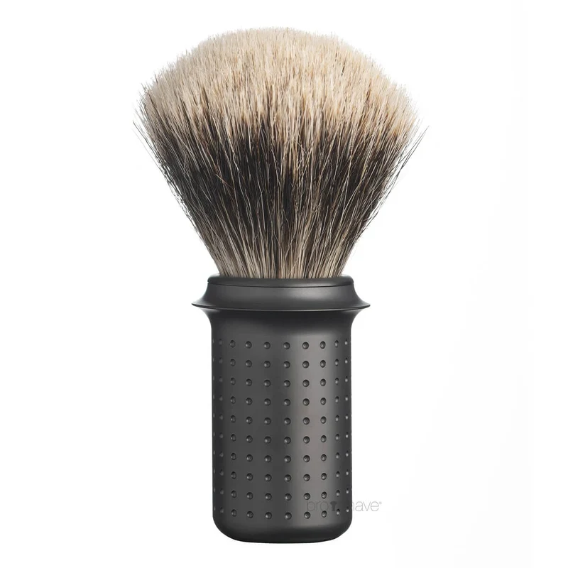 Finest Badger Rakborste, rostfritt stål - Mörk