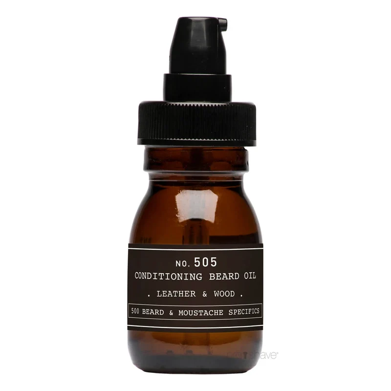 Vårdande skäggolja, läder & trä, nr 505, 30 ml.