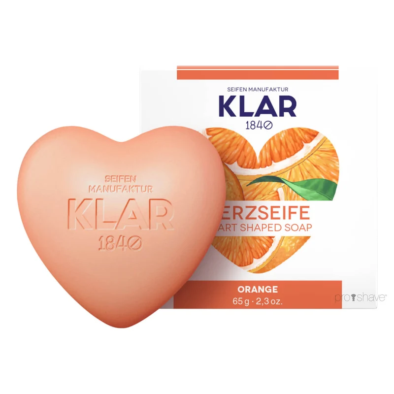 Hjärtformad tvål, Orange, 65 gr.