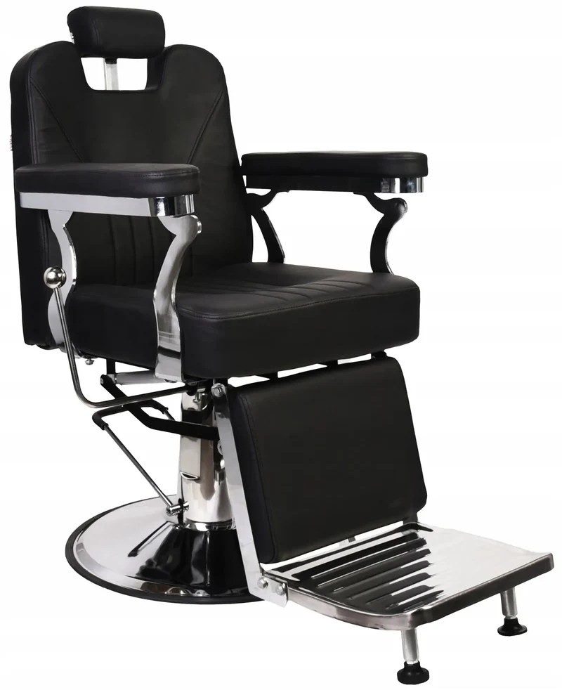 Klassisk Barberarstol i Svart Läder