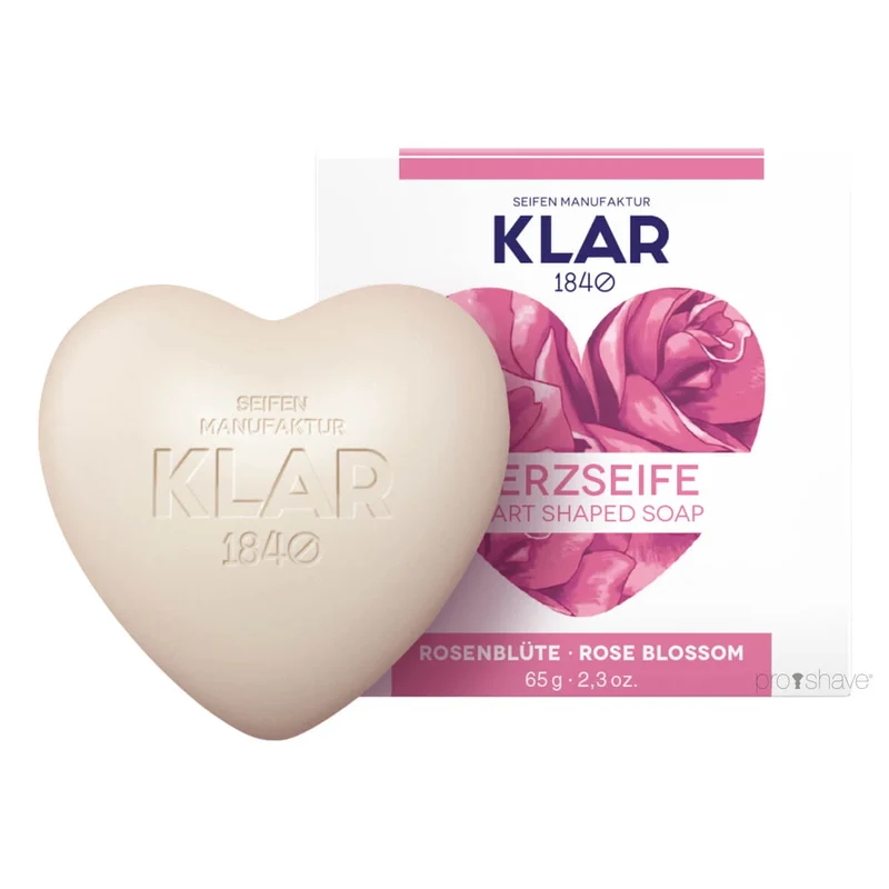 Hjärtformad tvål, Rose, 65 gr.