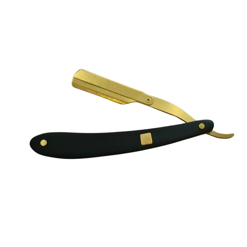 Rakkniv med Svart Handtag och Guldblad