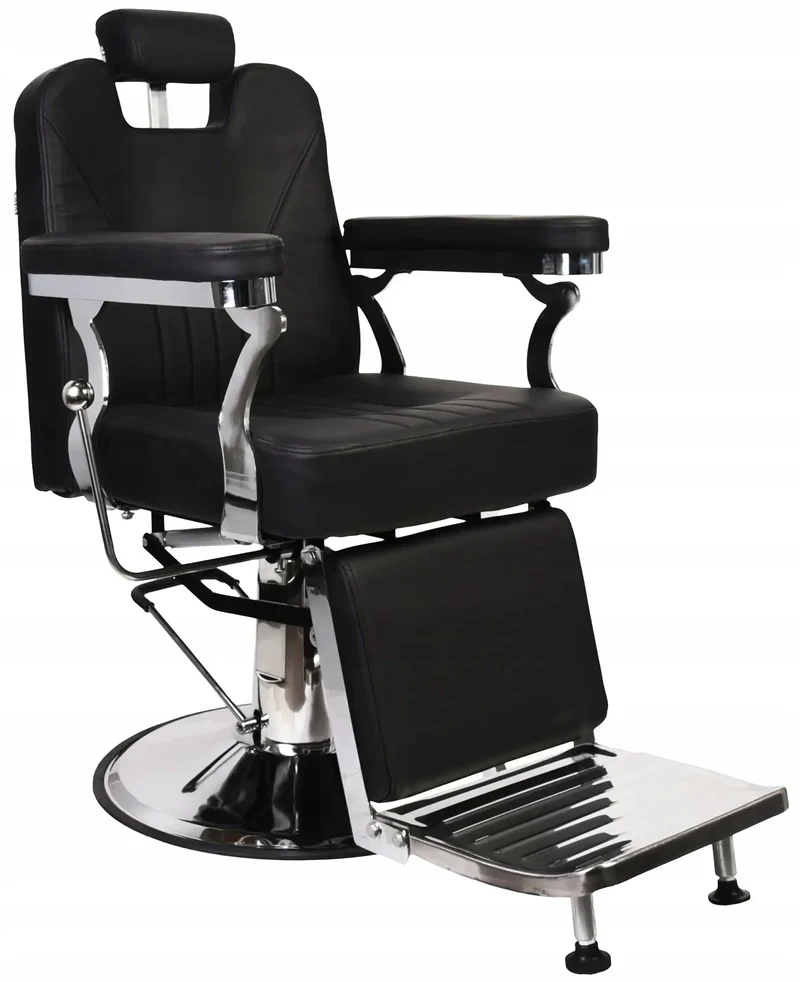 Klassisk Barberarstol i Svart Läder