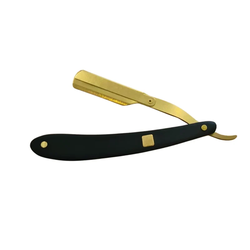 Rakkniv med Svart Handtag och Guldblad