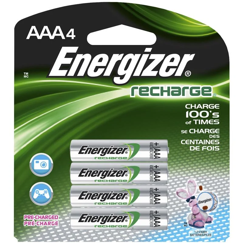 Uppladdningsbara AAA-batterier Paket med 4