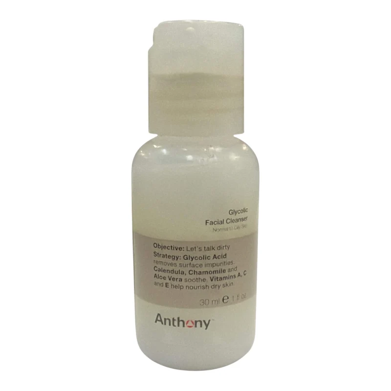 Glycolic Facial Cleanser, Resestorlekar, 30 ml.