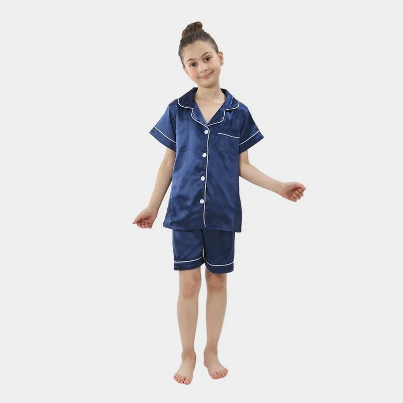 Børne Silkepyjamas Sæt - Komfort og Åndbarhed Hele Året