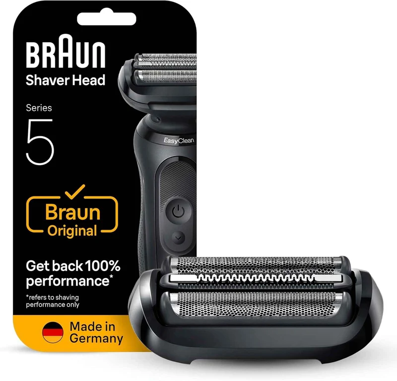 Braun 54B Genuine Replacement Cassette Head for New Model Series 5 and 6 Shavers - Black