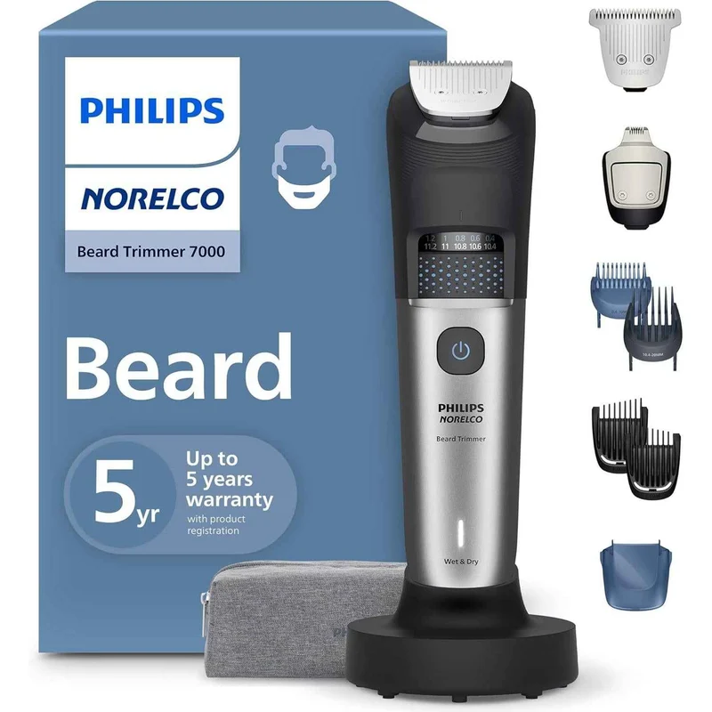 Philips Norelco Beard Trimmer 7000 Series Beard styling with hair collector BT7670/40